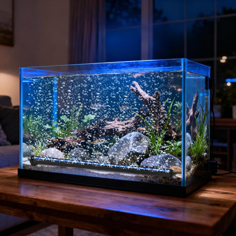 SZMiNiLED Submersible Aquarium Light, Fish Tank Light with Air Bubble Hole, RGB Color Changing Brightness Adjustable IP68 Waterproof Remote Control LED Light for Aquarium Fish Tank 20 inch - Image 4